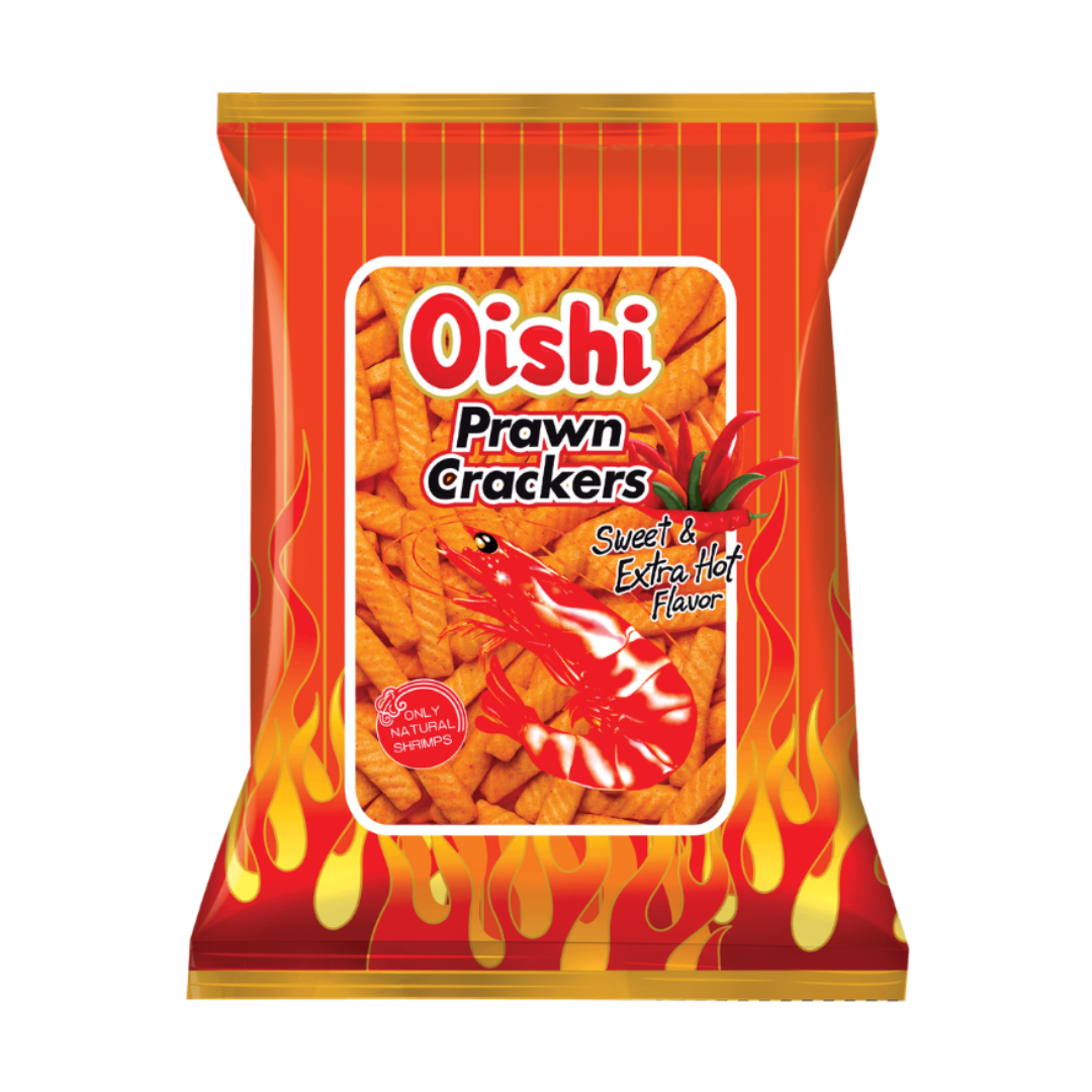 Oishi Prawn Crackers Sweet & Extra Hot Flavor 90g