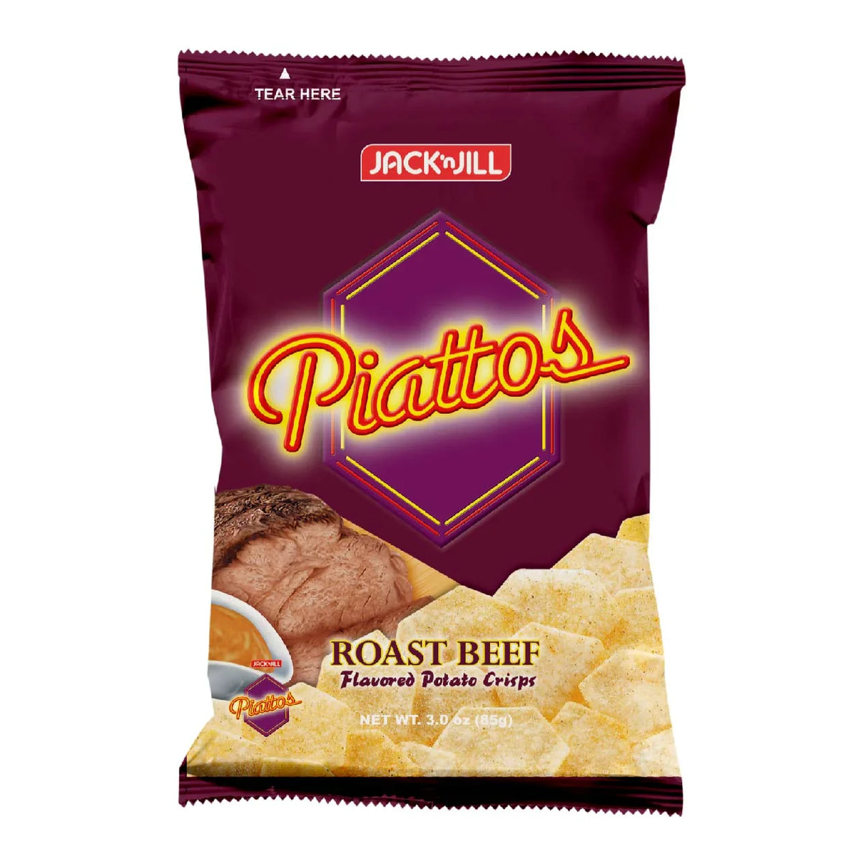 Jack ’n Jill Piattos Potato Crisps Roast Beef 85g